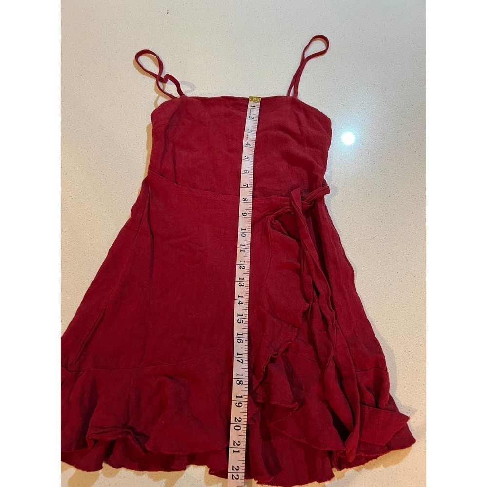 Princess Polly Caedere Mini Dress Red Wrap Tie Slip Dress Size 2 Party Date Nigh - Picture 7 of 8
